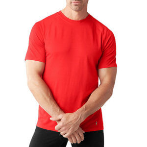 Merino 150 Baselayer Short Sleeve by Smartwool in red for men
