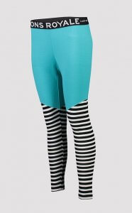 Mons Royale Christy Legging in turquoise with stripes
