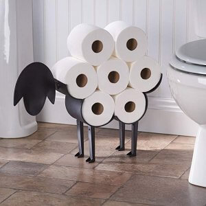 Sheep toilet paper holder black