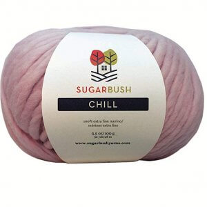 Image of a bulky Sugar Bush Merino Wool Yarn in light pink